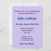 53. Geburtstagskuchen mit Kerzen Einladung (Rückseite)