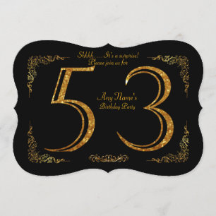 53. Geburtstagsparty 53., großartiges Gatsby, schw Einladung