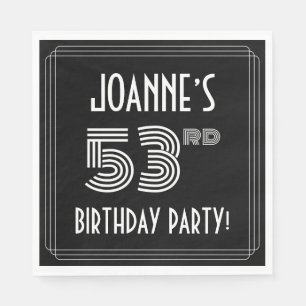 53. Geburtstagsparty: Art-Déco-Stil + Individuelle Serviette