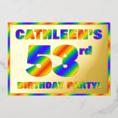53. Geburtstagsparty — Spaß, Regenbogenspektrum "5 Folieneinladung (Vorderseite)