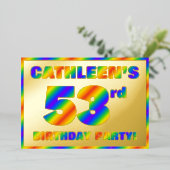 53. Geburtstagsparty — Spaß, Regenbogenspektrum "5 Folieneinladung (Stehend vorne)