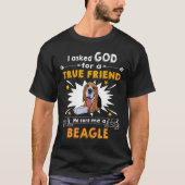 53 Gefragt Gott Wahrer Freund A Beagle T-Shirt (Vorderseite)
