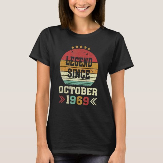 53 Jahre alte Legende seit Oktober 1969 53. Geburt T-Shirt (Vorderseite)
