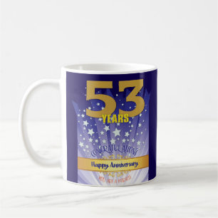 53 Jahre Erholung CUSTOM Jahrestag kühne Zahl Kaffeetasse