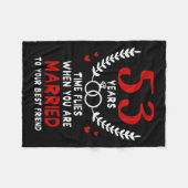 53 Jahre Fliegen Verheiratet zu den besten Freunds Fleecedecke (Vorderseite (Horizontal))