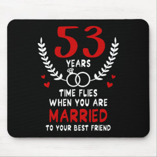 53 Jahre Fliegen Verheiratet zu den besten Freunds Mousepad