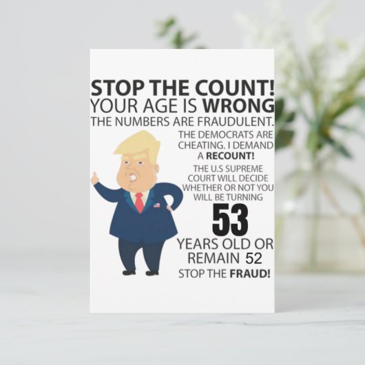 53 Jahre Trump glücklich zum Geburtstag Gegenwart  (Stehend Vorderseite)