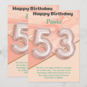 53-jährige Mädchen Happy Birthday Card (Vorne/Hinten)