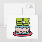 53-jähriger Geburtstagskuchen Postkarte (Vorne/Hinten)
