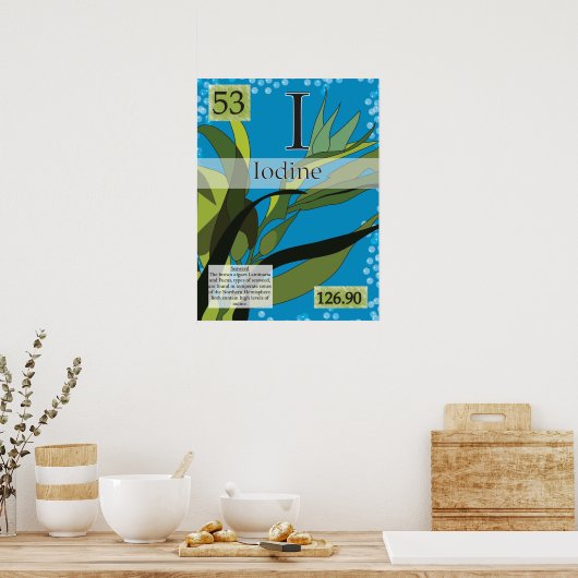53. Jod (I) Periodische Tabelle der Elemente Poster (Küche)