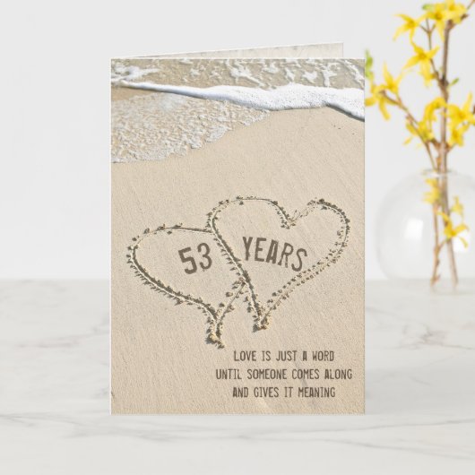 53. Jubiläum Beach Hearts Card Karte (Gelbe Blume)