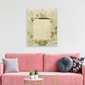 53:Mirror frame, unfinished embroidery in coloured Leinwanddruck (Insitu (Wohnzimmer))