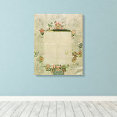 53:Mirror frame, unfinished embroidery in coloured Leinwanddruck (Insitu (Holzboden))