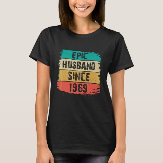 53. Wedding Anniversary Epic Husband Seit 1969 T-Shirt (Vorderseite)