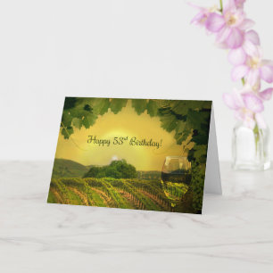 53. Wein-Themen-Retros Geburtstag Karte