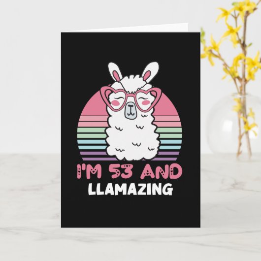 53 Year Old Bday Llamazing 53rd Birthday Llama Karte (Gelbe Blume)