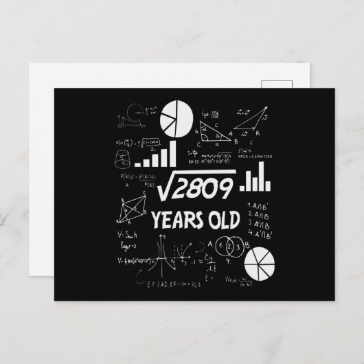 53 Years Old Bday Math Teacher 53rd Birthday Gift Postkarte (Vorne/Hinten)