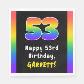 53rd Birthday: Rainbow Spectrum # 53, Custom Name Serviette (Vorderseite)