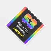 53rd Birthday: Rainbow Spectrum # 53, Custom Name Serviette (Ecke)