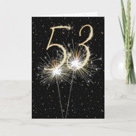 53rd Wedding Anniversary Sparklers Karte (Vorderseite)