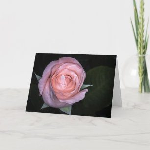 5434-Pfirsich-Rosen-Sträußchen gefaltete Grußkarte Karte
