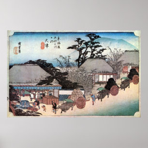 54. 大 宿, 広 Ōtsu-juku, Hiroshige, Ukiyo-e Poster