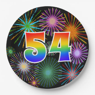54. Event - Spaß, farbenfroh, kühl, Regenbogen 54 Pappteller