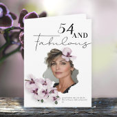 54 & Fabulous Orchid Photo Birthday Greeting Card Karte