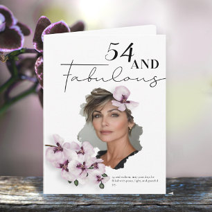 54 & Fantastische Orchideen-Foto-Geburtstagskarte Karte
