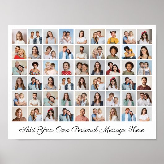 54 Foto Collage Fügen Sie Ihr eigenes Grußplakat h Poster (Vorne)
