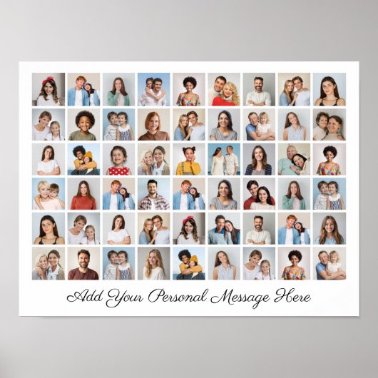 54 Foto Collage Fügen Sie Ihren eigenen Gruß hinzu Poster (Vorne)