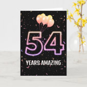 54. Geburtstag Ballons und Confetti Karte (Gelbe Blume)