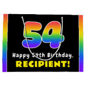 54. Geburtstag: Farbiger Regenbogen # 54, Individu Große Geschenktüte (Rückseite)
