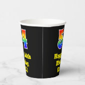 54. Geburtstag: Farblich, Spaß, Spannung, Regenbog Pappbecher (Rechts)