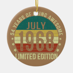 54. Geburtstag Juli 1968 Limitierte Edition 54. Keramik Ornament