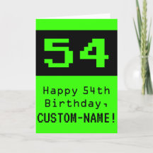 54. Geburtstag: Nerdy / Geeky Style "54" und Name