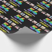 54. Geburtstag: Regenbogen "54"; kundenspezifische Geschenkpapier (Ecke)