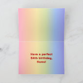 54. Geburtstag: Regenbogentext, benutzerdefinierte Karte (Innenseite)