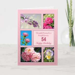 54. Geburtstag, schöne Blume Karte