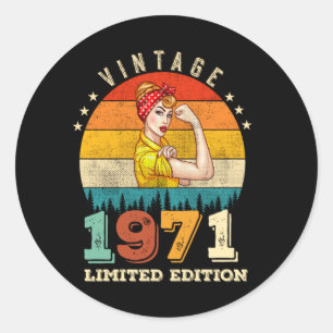 54. Geburtstag Vintage 54. Geburtstag Frauen 1971 Runder Aufkleber