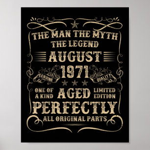 54. Geburtstagsgeschenke für Männer August 1971 54 Poster