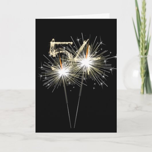 54. Geburtstagsparkler auf Black Karte (Vorderseite)