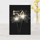 54. Geburtstagsparkler auf Black Karte (Gelbe Blume)