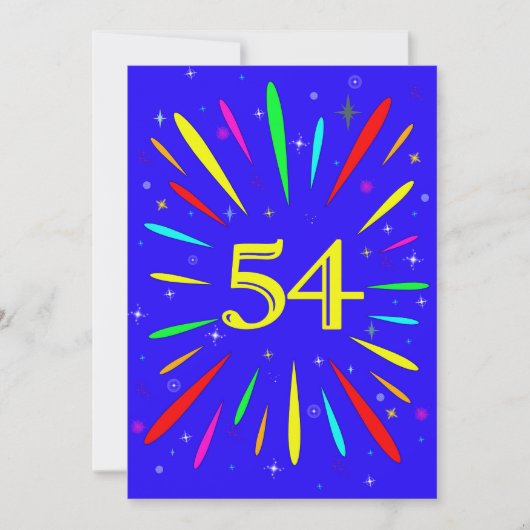 54. Geburtstagsparty Einladung Explosion (Vorderseite)