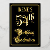 54. Geburtstagsparty - Extravagantes Drehbuch und Folieneinladung (Vorderseite)