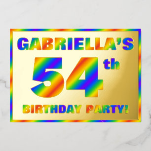 54. Geburtstagsparty — Spaß, Regenbogenspektrum "5 Folieneinladung