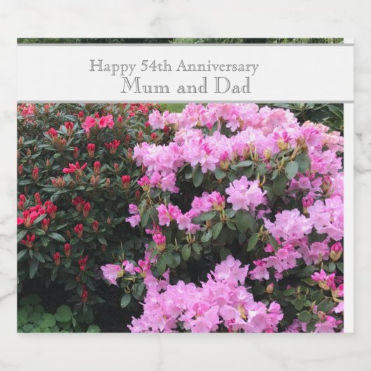 54. Hochzeitstag Schaumweinetikett (Einzelnes Label)