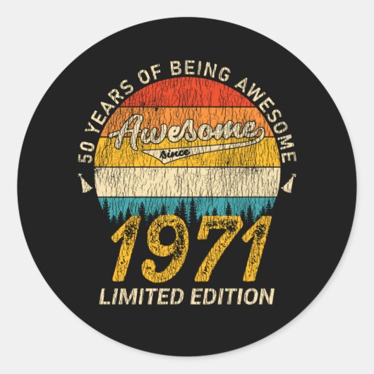 54 Jahre alt 1971 Retro Phantastisch 54. Geburtsta Runder Aufkleber (Vorderseite)