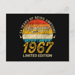 54 Jahre alt Tag 1967 Phantastisch seit 54. Geburt Postkarte