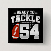 54-jähriges Tackle Football Party 54. Geburtstag Button (Vorderseite)